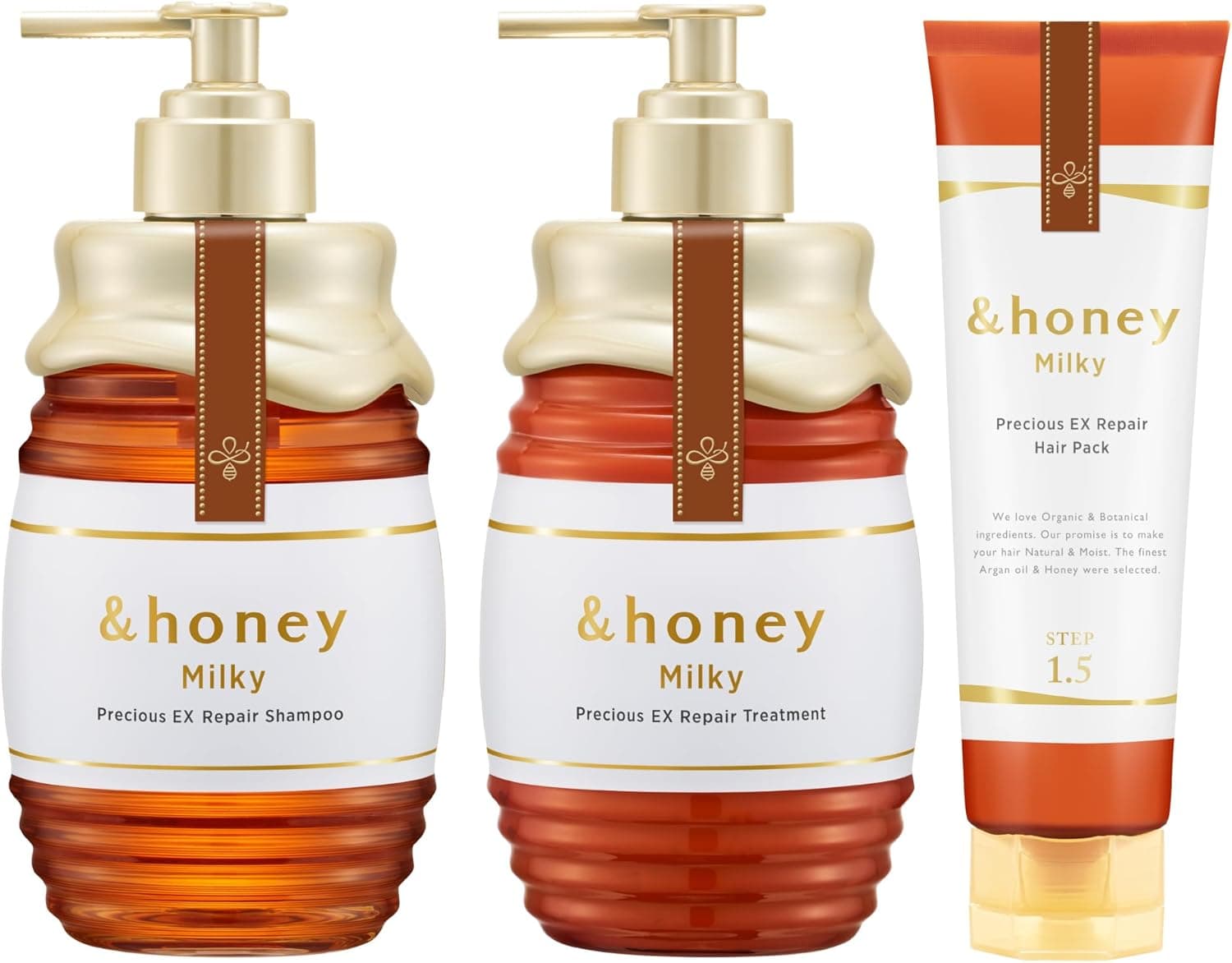 Kit com 3 Itens &honey Milky Precious EX Repair (Shampoo/Tratamento/Máscara Capilar), Cremoso, Versão Atualizada