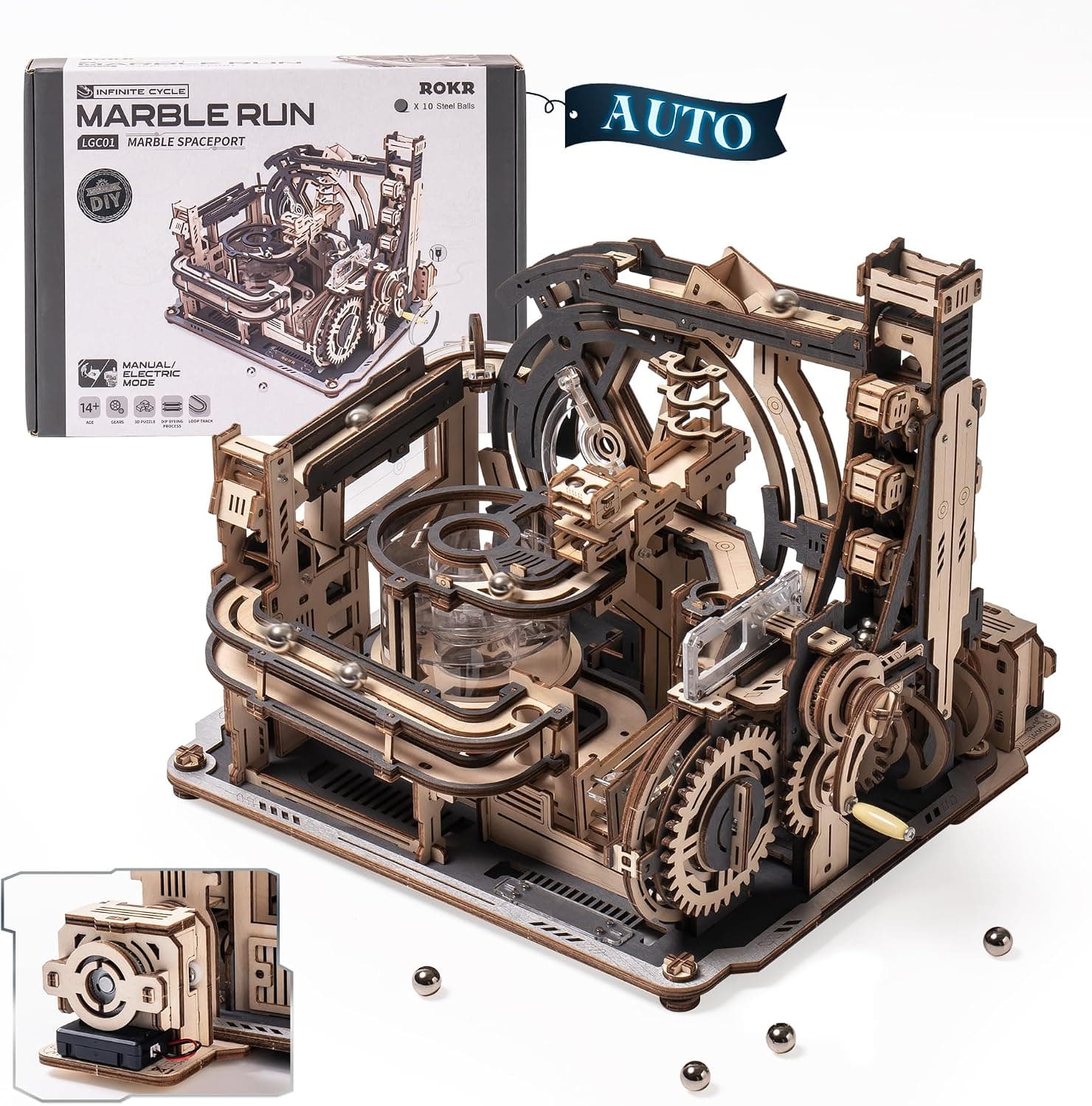 ROKR Spaceport Marble Run 3D